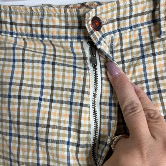 Tommy Bahama Shorts Mens 36 Tan Blue Plaid Check Nylon Stretch Lightweight Beach - Picture 5 of 14